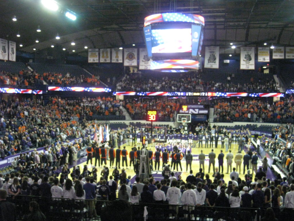 Northwestern Illinois basketball national anthem