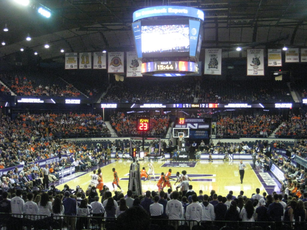 Northwestern Illinois basketball dribbling