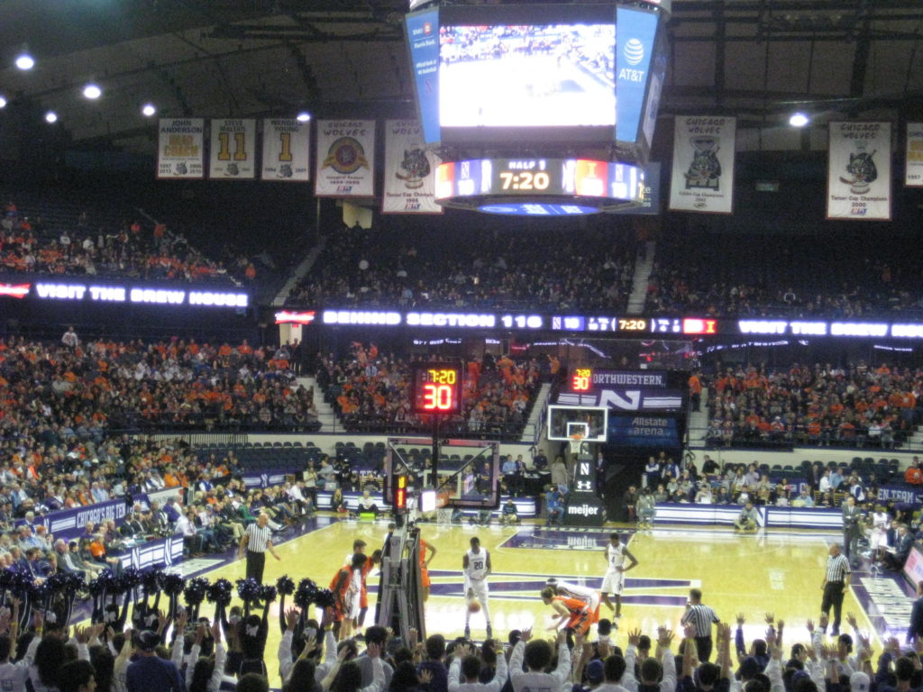 Northwestern Illinois basketball free throw