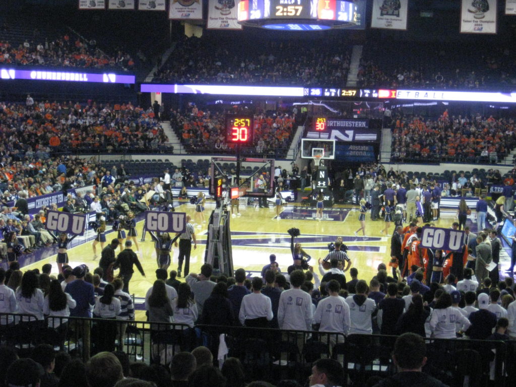 Northwestern Illinois basketball go u cheer