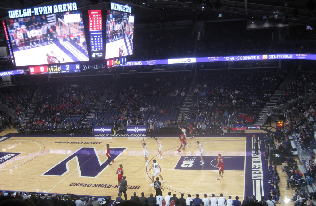 nebraska possesion welsh ryan arena 1024x670 - Nebraska vs Northwestern Basketball at Welsh-Ryan Arena 2020