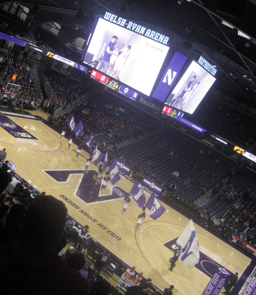 northwestern basketball wildcats court 888x1024 - Nebraska vs Northwestern Basketball at Welsh-Ryan Arena 2020