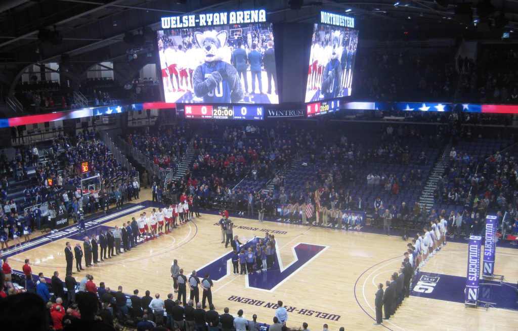 northwestern college basketball anthem welsh ryan 1024x655 - Nebraska vs Northwestern Basketball at Welsh-Ryan Arena 2020