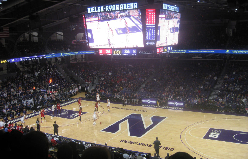 northwestern dribling basketball welsh ryan arena 1024x657 - Nebraska vs Northwestern Basketball at Welsh-Ryan Arena 2020