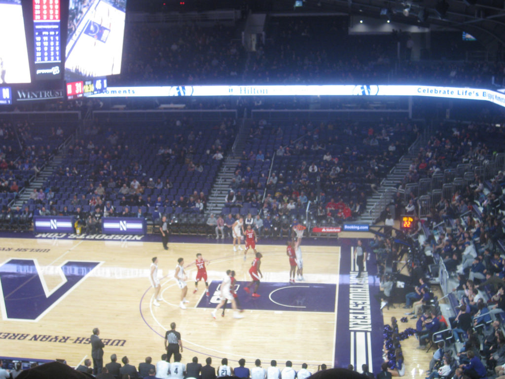 northwestern layup basketball evanston illinois 1024x768 - Nebraska vs Northwestern Basketball at Welsh-Ryan Arena 2020